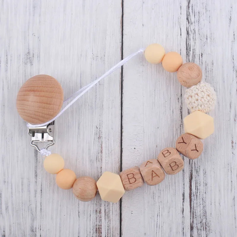 New Baby Pacifier Clips Personalized Name Teethers Toys Dummy Nipples Holder Clip Chain Babies Accessories Newborn Gifts Custom