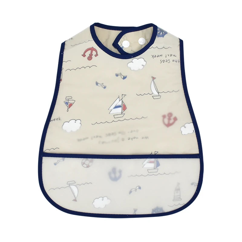 2023New Cartoon Pattern EVA Waterproof Pocket Lunch Feeding Bibs Adjustable Baby Bibs Cute Children Baby Apron Kids Burp Cloths