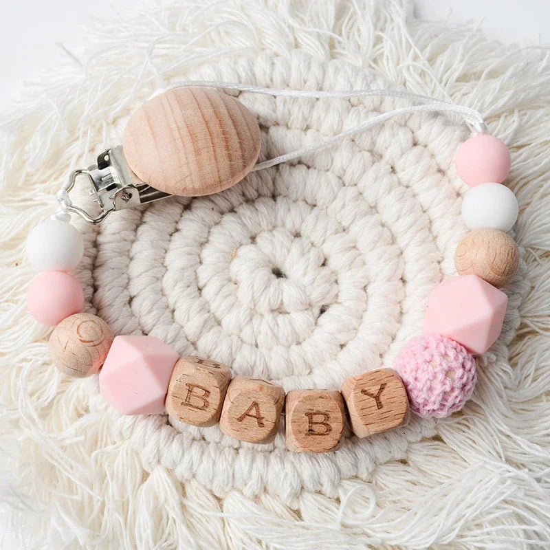 New Baby Pacifier Clips Personalized Name Teethers Toys Dummy Nipples Holder Clip Chain Babies Accessories Newborn Gifts Custom