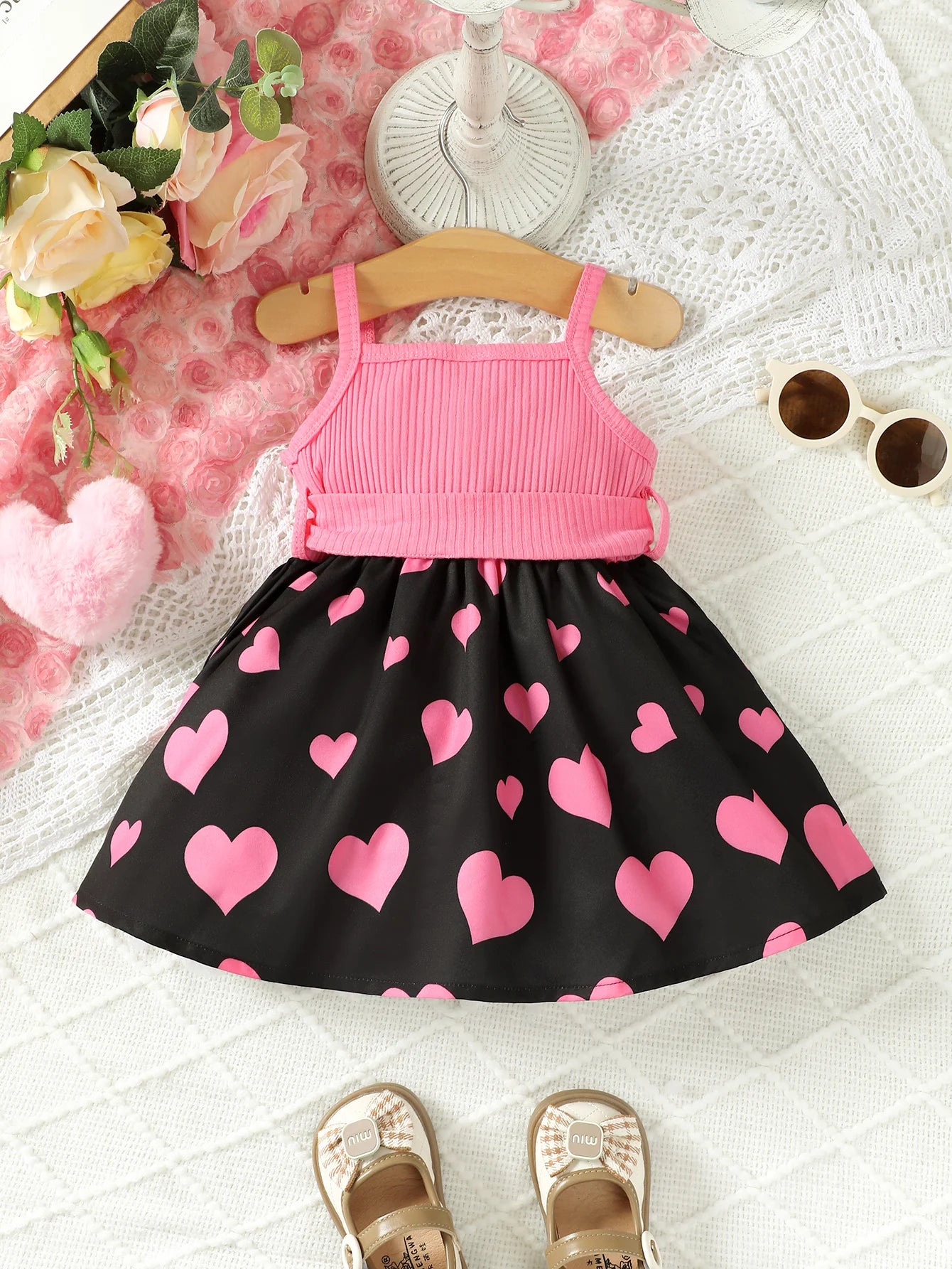 Dress for Kids 3-24 Months Style Fashion Sling Cute Cartoon Print Summer Baby Princess Formal Trend Patchwork Dress