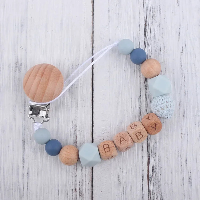 New Baby Pacifier Clips Personalized Name Teethers Toys Dummy Nipples Holder Clip Chain Babies Accessories Newborn Gifts Custom