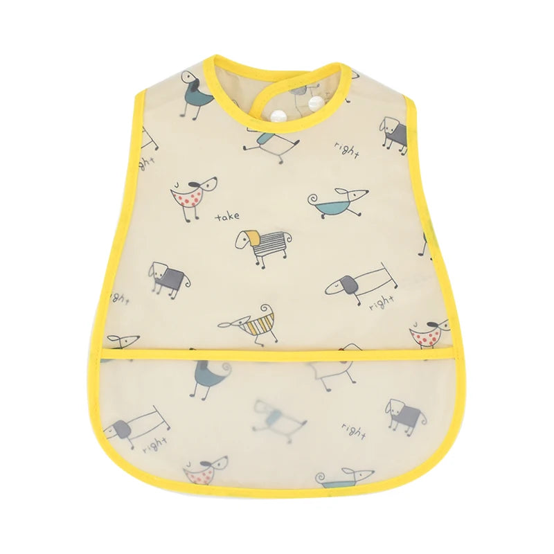 2023New Cartoon Pattern EVA Waterproof Pocket Lunch Feeding Bibs Adjustable Baby Bibs Cute Children Baby Apron Kids Burp Cloths