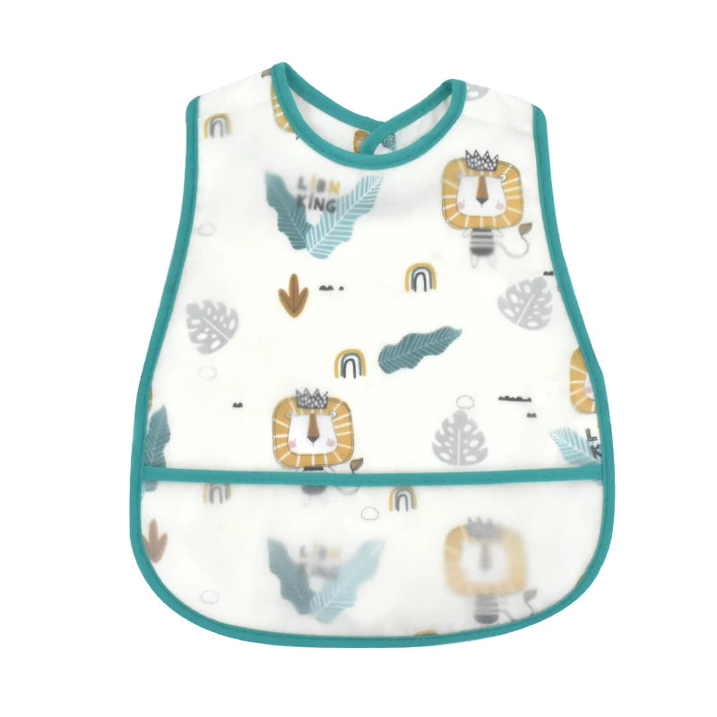 2023New Cartoon Pattern EVA Waterproof Pocket Lunch Feeding Bibs Adjustable Baby Bibs Cute Children Baby Apron Kids Burp Cloths